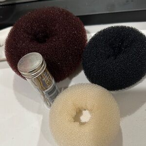 Set of Hair Donuts in Black, Cream, and Brown